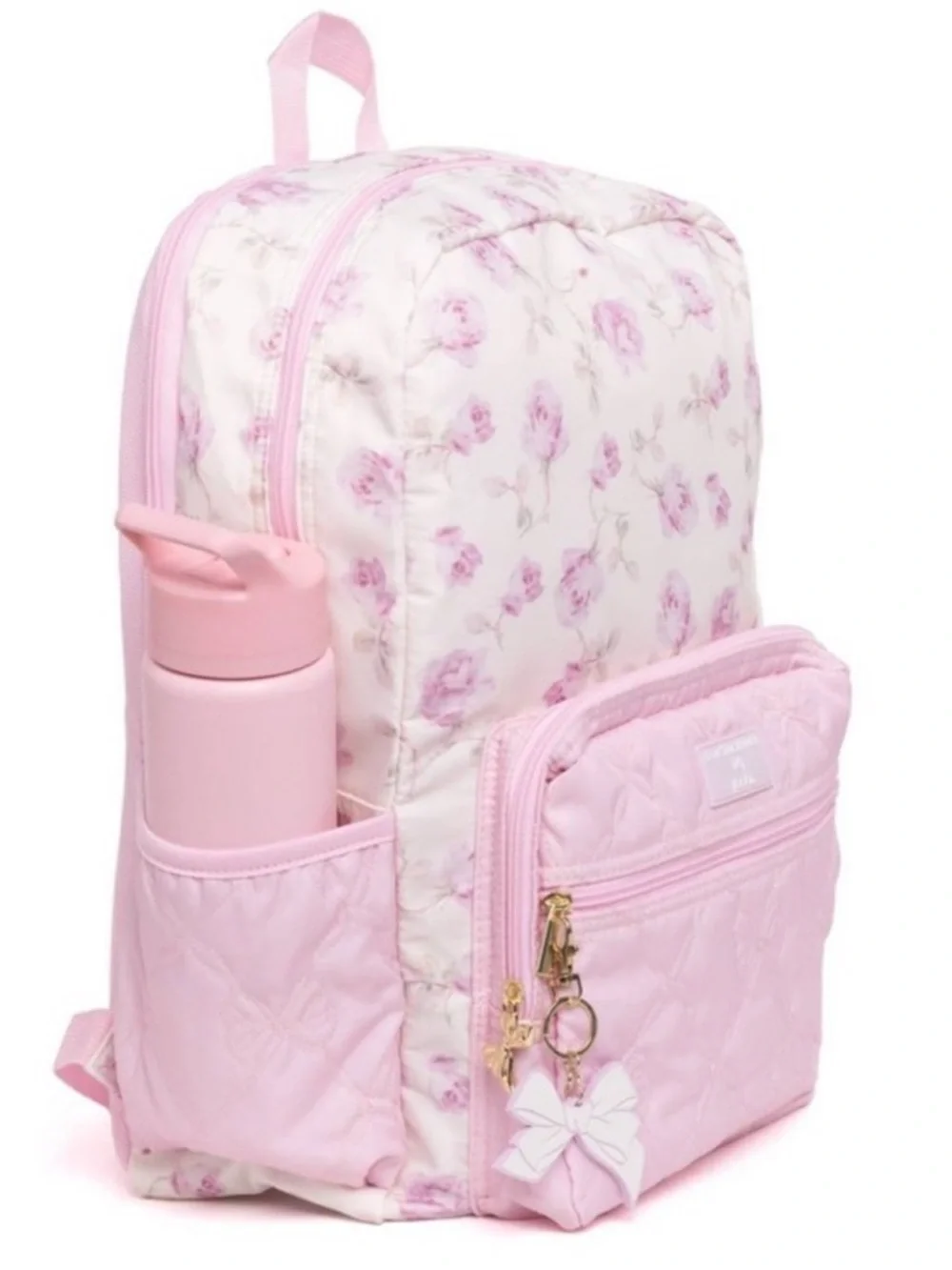 LoveShackFancy Pink and Cream Floral Kids Backpack